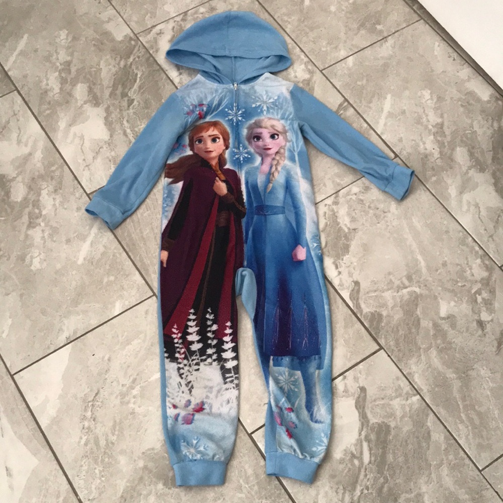 DISNEY Frozen II Fleece Zip Up Pijama Suit With Hood | XS